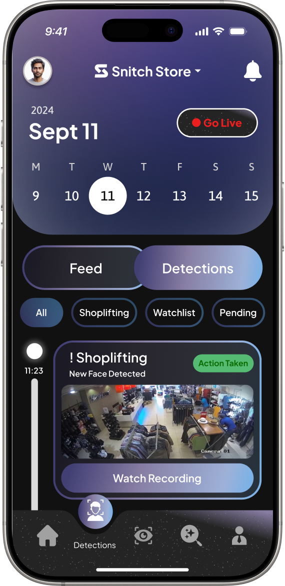 AI Incident Detections Screen