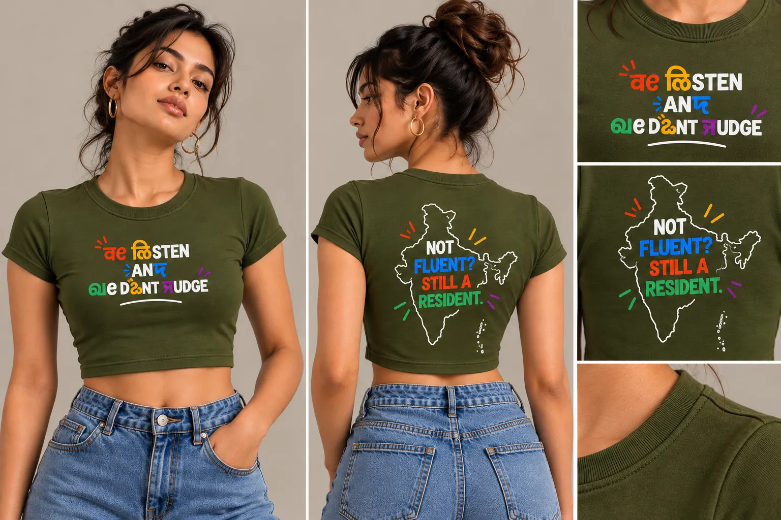 Fluency tee on model
