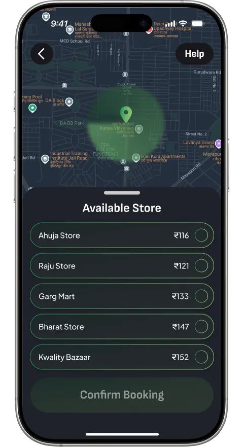 Store selection map