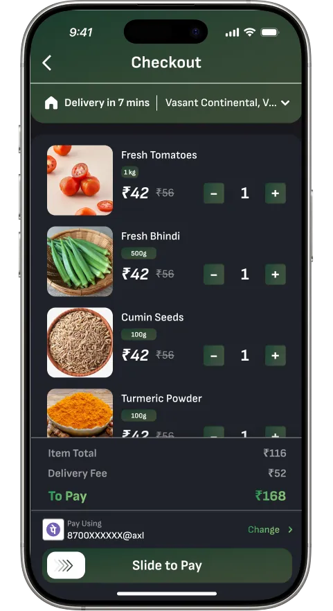 Cart and payment