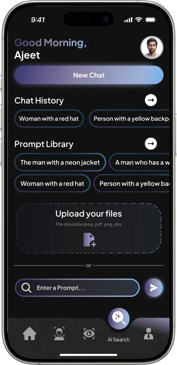AI search screen